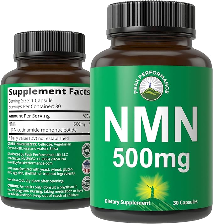 NMN Supplement Ultra High Strength Stabilized Nicotinamide Mononucleotide 500mg Per Capsule. 2 Capsules = 1,000mg of NMN. Boost NAD Levels. Healthy Aging NAD+ Supplements for Men and Women