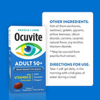 Ocuvite 50+ Eye Vitamin & Mineral Supplement, Multivitamin for Vision & Ocular Health with Omega-3, Zinc, Vitamins C & E, Lutein & Zeaxanthin, Zinc Supplements for Women and Men, 90 Softgels