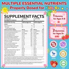 Kids Calcium Gummies with Vitamin D3: Sugar Free Chewable Kids Calcium Citrate plus Vitamin D3 K2 Magnesium Zinc Multivitamin Omega 3 - Growth Digestive Development Support Non-GMO(120Count)