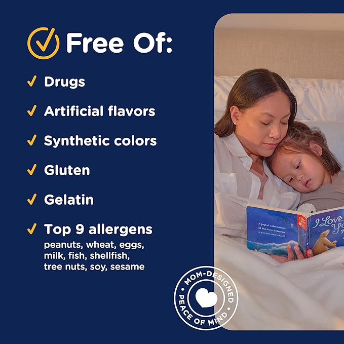 Mommy's Bliss Kids Sleep Melatonin Gummies, Non Habit-Forming with No Artificial Colors, Flavors or Gelatin - Age 3 Years+ - Strawberry Flavor - 100 Sleep Gummies