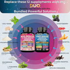 ALongDeng Soothe-Smooth Bundle,Soothe & Smooth Bundle Multivitamin Combo, Cortisol Support Myo-Inositol Multivitamin Combo with Magnesium Glycinate, Ashwagandha, L-Theanine & Herbal Blend - D