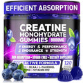 Creatine Gummies Monohydrate Complex for Men & Women, 9000MG Creatine Pre-Workout Supplement Enhance Muscle Strength Recovery Cognitive Health & Memory, 120 Gummies Sugar Free Vegan Non-GMO