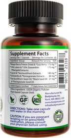 Advanced EyeCare | USDA Organic Eye Health Supplement with Lutein & Zeaxanthin | Maqui, Goji & Sea Buckthorn Extracts | 30-Day Supply | Vegan, Non-GMO, Made in USA