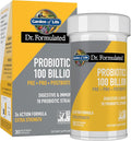 Garden of Life Dr. Formulated Pre, Post & Probiotics 100 Billion CFU Once Daily 3-in-1 Complete Probiotics, Prebiotics & Postbiotics Supplement for Women and Men – Extra Strength, 30 Day Supply
