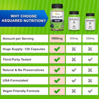 aSquared Nutrition Shilajit 1000mg - 120 Capsules - Pure Shilajit Extract Supplement and Powder Complex Pills - Natural Humic & Fulvic Acid & Trace Minerals - Alternative to Resin & Drops