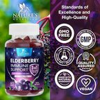 Elderberry Gummies - 3X Strength Black Elderberry Immune Support Gummy with Vitamin C, D3 and Zinc for Kids & Adults, Immune Health Support Supplement Gummy, Black Elder Berry Vitamins - 60 Gummies