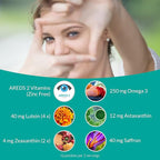 UpNourish AREDS 2 Eye Vitamins for Seniors - Lutein Eye Health Supplement for Adults - Computer Eye Strain Relief, Ocular Health and Dry Eye Support - Vision & Eye Supplements for Women and Men