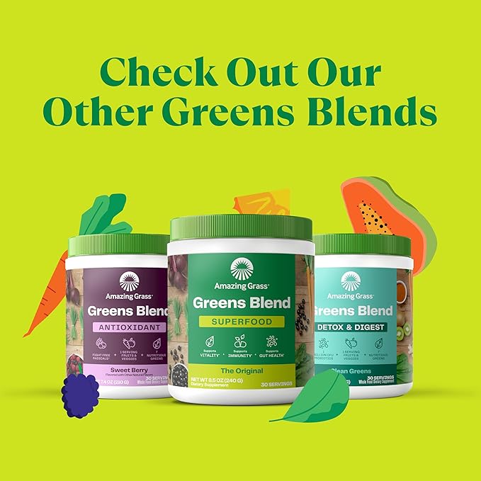 Amazing Grass Kidz Superfood: Vegan Protein & Probiotics for Kids with Beet Root Powder & 1/2 Cup of Leafy Greens, Extreme Chocolate, 15 Servings