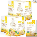 Ener-C Sugar Free Multivitamin Drink Mix - Vitamin Powder for Water, Electrolytes Powder No Sugar, Hydration Boost Packets, Zero Sugar, Vitamin C & B12 Supplement Liquid Mix - Lemon Ginger, 60 Count