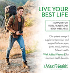 Maxi Health Triple Omega 3 Fish Oil Concentrate with 2000 IU Vitamin D3 – Enteric Coated Fish Oil Omega 3 Supplements with High EPA DHA for Heart, Brain, Joint, and Eye Support Kosher 180 Softgels