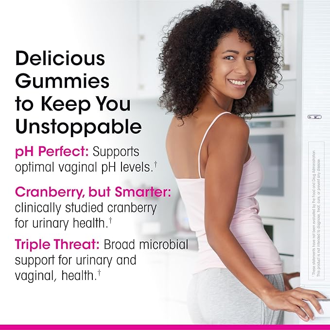 vH essentials Probiotic Gummies with Prebiotics & Cranberry, Concentrated Extract for Urinary Tract Health, Supports Vaginal Microflora Balance for a Healthy Feminine Tract, 60 Count 2 Pack