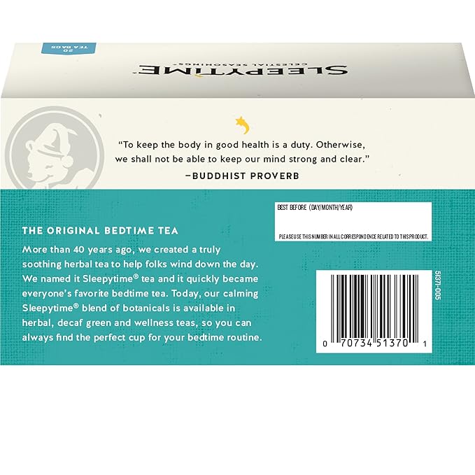 Celestial Seasonings Wellness Tea, Sleepytime Throat Tamer, 20 Count Box (Pack of 2)