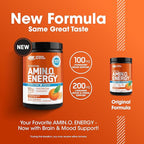 Optimum Nutrition Amino Energy Powder Plus Hydration, with BCAA, Electrolytes, and Caffeine, Tangerine Wave, 30 Servings (Packaging May Vary) (Pack of 6)