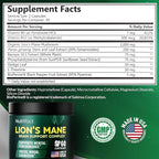 Lions Mane Supplement Capsules – 1000 mg per Serving, Complete Brain Support Complex with L Theanine, Ginkgo Leaf, Vitamin B6, B12 - Vegan, Non-GMO & Made in USA Lions Mane Mushroom - 60 Capsules