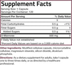 Bronson D-Mannose 500 MG Vegetarian Friendly Formula Non-GMO, 120 Capsules