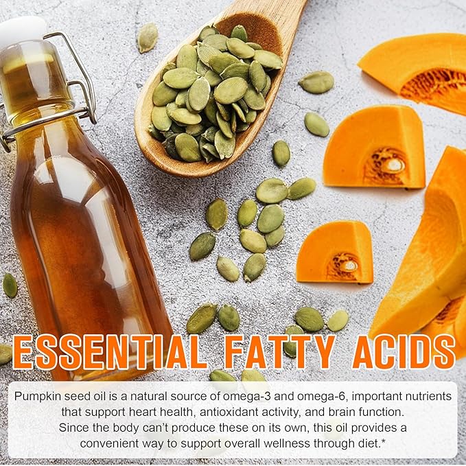 Pumpkin Seed Oil with Saw Palmetto, 1000mg for Hair Growth, Prostate & Urinary Health, Non-GMO, 300 Softgels, Cold-Pressed, Gluten-Free