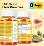 Aromlife Milk Thistle Gummies Support Liver – Liver Gummies Sugar-Free Vegan Chewable Fruit Treats, 60 Count, Gluten-Free, Cranberry Flavor