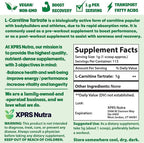 XPRS Nutra L Carnitine L Tartrate Powder - Premium Pure L Carnitine Tartrate - L-Carnitine - Vegan Friendly Bulk L Carnitine Powder - Amino Acid Supplement (4 Ounce)
