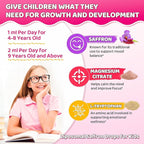 Liposomal Kids Saffron Drops – Organic Saffron Extract Liquid with Holy Basil, Passion, L-Theanine for Focus, Energy Support, Well-Being, Easy to Take Saffron Supplements for Kids, Vegan, 2 FL OZ