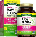 Raw Flora Probiotics for Women | 30 Billion CFU | 33 Capsules | with Cranberry and D-Mannose | Vegan, Non-GMO & Gluten Free Supplement