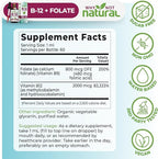 Why Not Natural Vitamin B12 Liquid Plus Folate - Organic Sublingual Extra Strength Vegan Drops - Methyl Supplement with Folinic