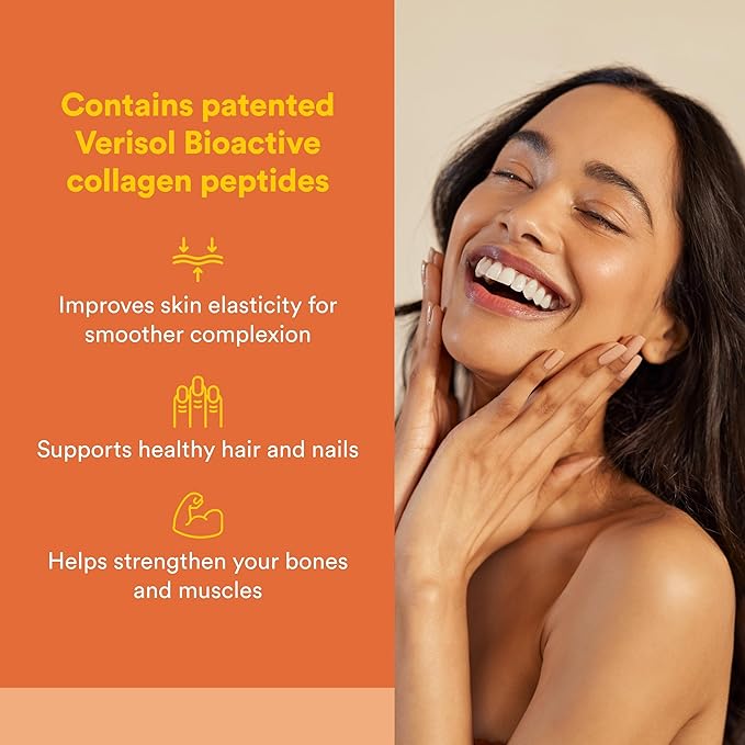 Natural Factors, Total Body Collagen, Bioactive Peptides Powder for Healthy Skin, Hair & Joints, Orange