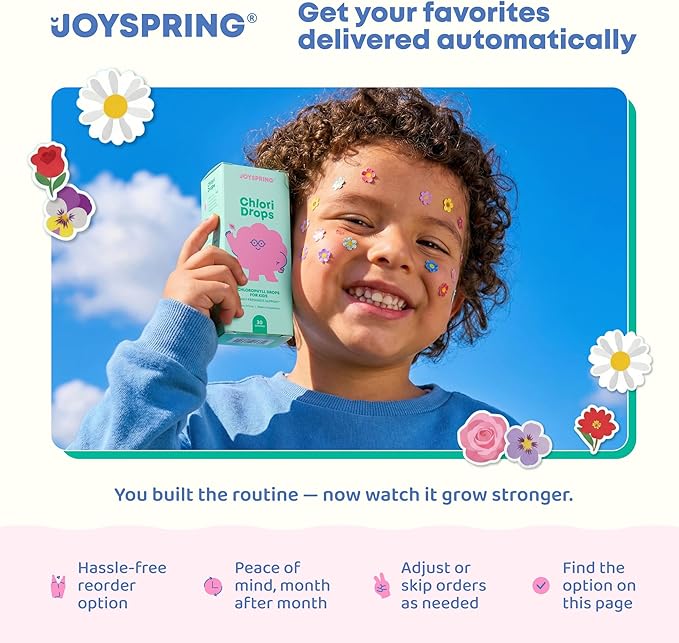 JoySpring Vitamin D3 Kids Drops with K2 – Liquid Supplement for Calcium Absorption & Joint Health – 360 Servings (2 fl oz) – Vitamin D Kids Ages 3-18