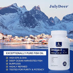Fish Oil Omega 3 Concentrate Supplement 1000 mg, Rich in EPA and DHA, Supports Heart, Joint, Brain, and Eye Health, Promotes Overall Well-Being, Strengthens The Immune System, Non-GMO | 200 softgels