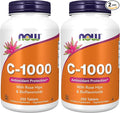 Now Supplements, Vitamin C-1,000 with Rose Hips & Bioflavonoids, Antioxidant Protection*, 250 Tablets, (Pack of 2)