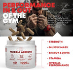 Testosterone Booster for Men with Fadogia Agrestis 1000mg Per Serving - Improve Natural Testosterone production, Increase Energy and Muscle Growth - Testosterone Supplement for Men (60 Capsules)