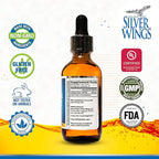 Natural Path Silver Wings Colloidal Silver 50ppm (250mcg) Immune Support Supplement 2 fl. oz. Dropper