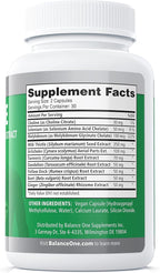 Balance ONE Liver Support Supplement with Milk Thistle, Dandelion Root Extract & Molybdenum – Liver Health & Detox Support – Vegan Capsules, 1 Month Supply – Liver One