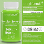 LongLifeNutri Grapefruit Seed Extract 500 mg + Vascular Synergy (Diosmin Hesperidin Complex) 1300 mg Bundle - 180 + 240 Capsules, 6-4 Month Supply, Daily Energy & Vein Support, Made in USA