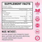 OH MY CHEWY Double-Flavored Vitamin D3 K2 & Calcium Fluffy Gummies - Supplement for Healthy Teeth, Bone & Energy - 5000 IU D3, 120 mcg K2(MK-7), 120 mg CA - Vegan & Non-GMO - 60 Count