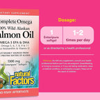Complete Omega by Natural Factors, Wild Alaskan Salmon Oil, Supports Heart and Brain Health with Omega-3 DHA and EPA, 180 softgels (180 servings)