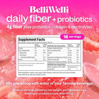 Belli Welli Fiber Supplement for Women & Men – Premium Daily Fiber Powder from Organic Acacia with Added Collagen, Electrolytes & Probiotics – No Bloat, Constipation & Gut Health Support (Tropical)