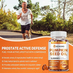 Pumpkin Seed Oil with Saw Palmetto Softgels, 3000mg Per Serving, 300 Softgels | Cold-Pressed with Essential Fatty Acids & Phytosterols | Supports Hair, Urinary, Bladder & Prostate Health | Non-GMO