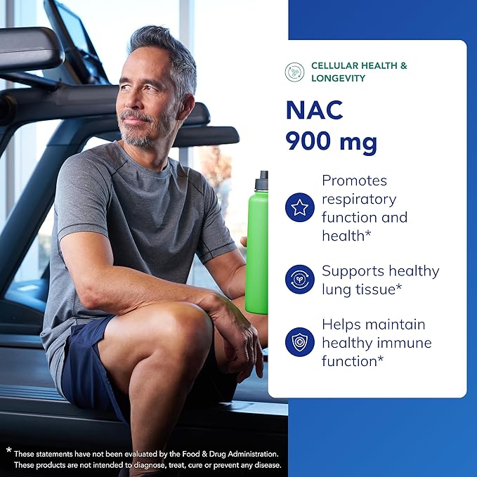Pure Encapsulations NAC 900 mg - N-Acetyl Cysteine Amino Acid Supplement for Lung & Immune Support, Liver & Antioxidants* - 120 Capsules