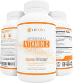 Liposomal Vitamin C 2000mg | Superior Delivery System | 300 Capsules Immune Support & Collagen Booster | High Absorption Ascorbic Acid, High Dose Vitamin c, Zero Soy, 100% Non–GMO