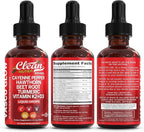 Clean Nutra Cayenne Pepper Drops Supplement Liquid + Hawthorn Berry, Vitamin D3 K2 Beet Root Powder, Ceylon Cinnamon, Turmeric Curcumin, Organic Panax Ginseng, Berberine Extract 1 Pack