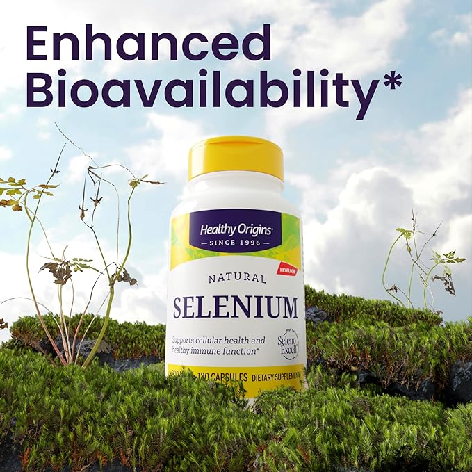 Healthy Origins Selenium 200 mcg, 180 Capsules - SelenoExcell High Bioavailability Organically Bound Fermented Selenium - Supports Immune System Function, Thyroid Health & Healthy Cellular Support