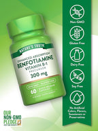 Nature's Truth Benfotiamine | 300mg | 60 Count | Non-GMO and Gluten Free Supplement | Vitamin B1 Precursor