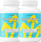SmartGrow Premium Growth Formula for Teens – Bone, Brain, Sleep & Eye Support – Calcium, Vitamin D3, Amino Acids – Daily Wellness Supplement (180 Capsules) – 3 Month Supply