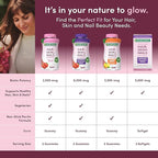 Nature's Bounty Optimal Solutions Advanced Hair, Skin and Nails Pectin Gummies, 2X Biotin Per Serving, No Stick Gummy, Vegetarian Formula, Strawberry Flavor, 200 ct, 100 Total Servings (Pack of 2)