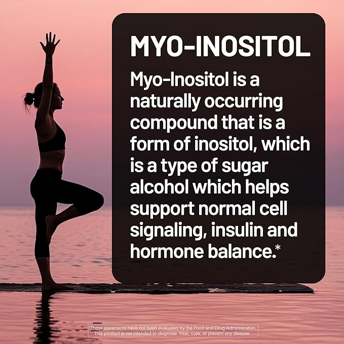 NatureWise Myo-Inositol & D-Chiro Inositol Supplement for Women - Fertility Supplements for Women - Ideal 40:1 Ratio - Myo Inositol 2000mg - Non-GMO, Vegan, USA Manufactured - [30-Day Supply]