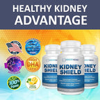 Kidney Shield Omega 3 Fish Oil Supplements - DHA EPA Omega 3 Supplement for Women & Men Kidney Health - Omega3 to Support Normal Kidneys Function & Cleanse, Detox & Repair - 120 Lemon Softgels