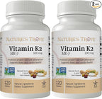 Nature's Trove Vitamin K2 MK7 Supplement, 100mcg, 120 Count, Vegan (Pack of 2)