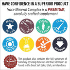Trace Mineral Complex | Full Spectrum Minerals | Ionic Liquid Mineral Drops for Water | Electrolytes, Hydration Supplement | 2 fl oz Glass Bottle