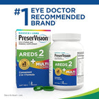 PreserVision AREDS 2 + Multivitamin,#1 Eye Doctor Recommended Brand,2-in-1 Eye Vitamin with Lutein,Zeaxanthin,Zinc,and Vitamin C,D & E,80 Softgels,(Pack of 2)