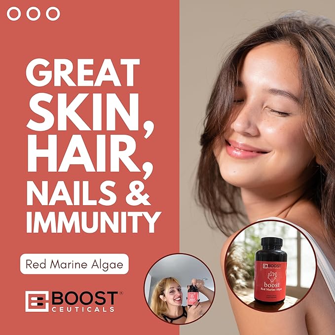 BoostCeuticals Gigartina Red Marine Algae Polysaccharides - Vegan Non-GMO Extract - Clean Immune Support Antioxidant Protection - 90 Capsules 90 Servings